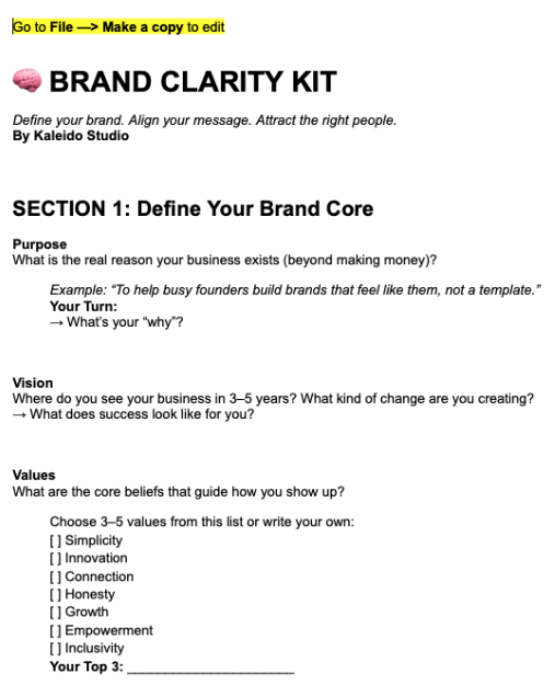 Brand Clarity Kit Preview